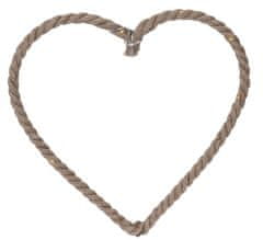 H & L Závěsná dekorace JUTE LED, 25cm, srdce YTL000330