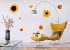 AG Design Samolepka na zeď, F 0408, Žluté květy a slunečnice, 65x85 cm