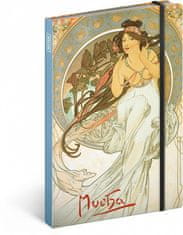 Notes - Alfons Mucha – Hudba, linkovaný, 13 x 21 cm