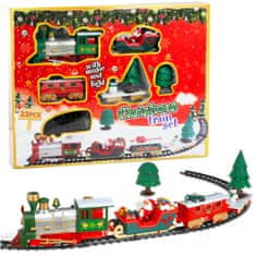 EDANTI Vánoční Vláček Toy Train Elektrická Lokomotiva Baterie 22 Prvků