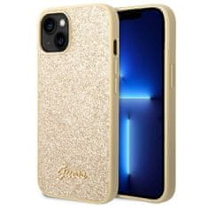Guess GUHCP14MHGGSHD hard silikonové pouzdro iPhone 14 PLUS 6.7" gold Glitter Script