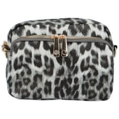 MaxFly Trendová koženková dámská crossbody Julo, leopard šedá/černá