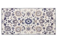 Beliani Vlněný koberec 80 x 150 cm béžový/ modrý KUMRU