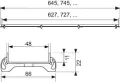 Tece TECEdrainline puzdro rovné 100cm Plate 601070 - Tece