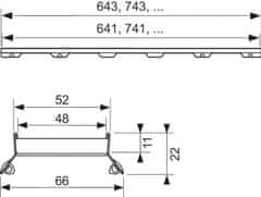 Tece TECEdrainline pouzdro 100cm Plate II 601072 - Tece