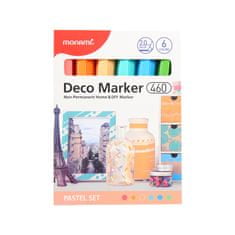 MONAMI MONAMI Deco Marker 460, 2mm, sada PASTEL, 6ks, 20800015030