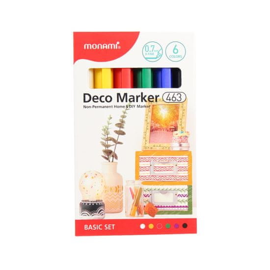 MONAMI MONAMI Deco Marker 463, 0,7mm, sada BASIC SET, 6ks, 20800015070