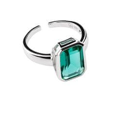 Preciosa Nádherný otevřený prsten se zeleným zirkonem Preciosa Atlantis 5355 94 (Obvod L (56 - 59 mm))