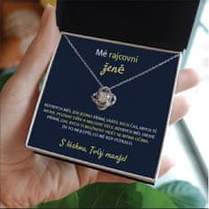 Lovilion Dámsky náhrdelník se zirkoniovými krystaly a kartička se zprávou "Mé prekrásné ženě", Dárek k Valentýnu, Valentýn 2024, Dárek na Valentýna | MORGAN
