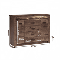 KONDELA Komoda, jasan tmavý, INFINITY I-07