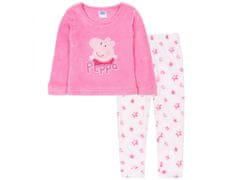 sarcia.eu Peppa Pig, Dívčí fleecové pyžamo růžové a bílé OEKO-TEX 4-5 let 104-110 cm