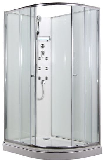 Arttec SIRIUS 120 x 90 cm - Masážní sprchový box model 4 chinchilla sklo levá vanička