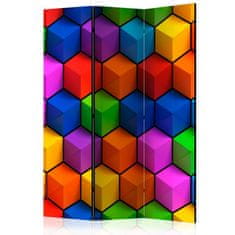Artgeist Paraván - Barevné geometrické krabice 135x172