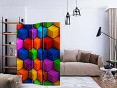 Artgeist Paraván - Barevné geometrické krabice 135x172