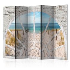 Artgeist Paraván - Pohled z okna - Pláž II 225x172