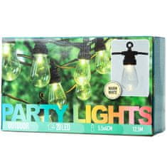 GARDEN LIGHTS Světelný řetěz LED PARTY LIGHTS Zahradní girlanda 20 žárovek LED, 12,5 m