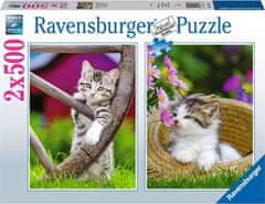 Ravensburger RAVENSBURGER Puzzle Koťata na venkově 2x500 dílků