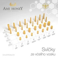 Ami Honey Přírodní svíčka ze včelího vosku Válec 65 mm