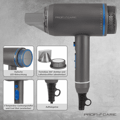 ProfiCare HT 3082 fén LED ION magnet