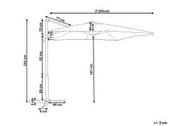 Beliani Zahradní slunečník 2,45 x 2,45 m olivově zelený MONZA II