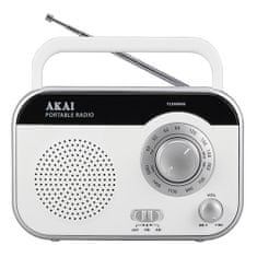 Akai Rádio , PR003A-410, AM/FM, bílá, 1 W RMS