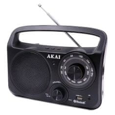 Akai Rádio , APR-85BT, přenosné, Bluetooth, USB, AM/FM rádio, 240V nebo baterie 4xUM2