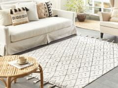 Beliani Bavlněný koberec 140 x 200 cm bílý/černý AGADIR