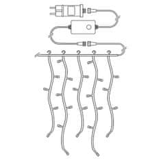 Nedis SmartLife chytrý vánoční závěs 3x3 m, 200 LED, venkovní IP65, teplá/studená bílá (WIFILXC02W200)