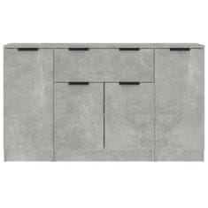 Vidaxl Příborníky 3 ks betonově šedé kompozitní dřevo
