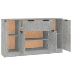 Vidaxl Příborníky 3 ks betonově šedé kompozitní dřevo