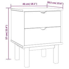 Greatstore Noční stolek 46 x 39,5 x 57 cm masivní borové dřevo