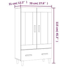 Vidaxl Komoda bílá 70 x 31 x 115 cm kompozitní dřevo