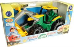 LENA Traktor se lžící a bagrem plast zeleno-žlutý 65cm v krabici od 3 let