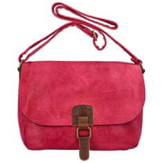 Paolo Bags Výrazná dámská koženková crossbody Santara, růžová