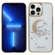 Kingxbar Kryt iPhone 13 Swarovski Crystals Kingxbar Moon Series Flower gold