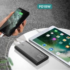 Kivee Powerbanka 10 000 mAh 18W (USB + Micro USB + USB-C) Kivee (KV-PT06D) černá