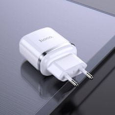 Hoco Nabíječka do sítě 2,4A 2xUSB + kabel 1m micro USB Hoco N4 Smart Dual USB - bílá