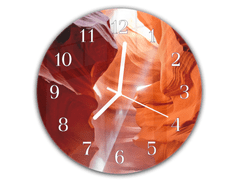 Glasdekor Nástěnné hodiny pr.30cm abstraktní detail pískovcová skála - Materiál: plexi