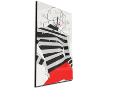 Glasdekor Nástěnné hodiny 30x60cm malovaná silueta ženy - Materiál: plexi