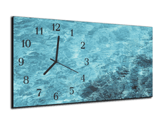 Glasdekor Nástěnné hodiny 30x60cm tyrkysová hladina moře - Materiál: plexi