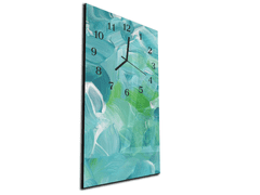 Glasdekor Nástěnné hodiny 30x60cm malovaný tyrkysový melír - Materiál: plexi