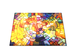 Glasdekor Skleněné prkénko abstraktní iluze barevného skla - Prkénko: 40x30cm