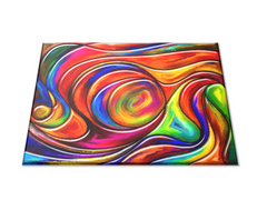 Glasdekor Skleněné prkénko abstraktní předstih barev - Prkénko: 40x30cm