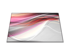 Glasdekor Skleněné prkénko abstraktní růžová vlna - Prkénko: 40x30cm