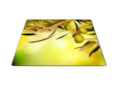 Glasdekor Skleněné prkénko zelené olivy - Prkénko: 40x30cm