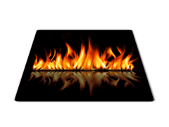 Glasdekor Skleněné prkénko plameny ohně - Prkénko: 30x20cm