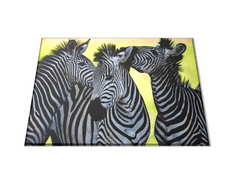 Glasdekor Skleněné prkénko tři zebry - Prkénko: 30x20cm