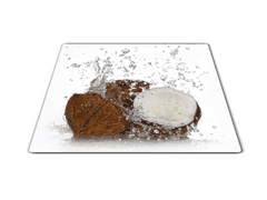 Glasdekor Skleněné prkénko kokosy ve vodě - Prkénko: 40x30cm