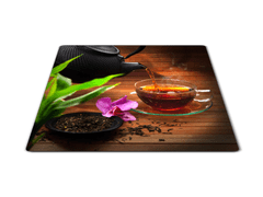 Glasdekor Skleněné prkénko servírování černého čaje - Prkénko: 30x20cm