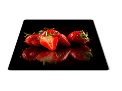 Glasdekor Skleněné prkénko ovoce červené jahody - Prkénko: 40x30cm